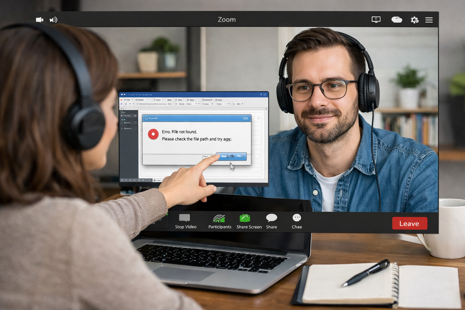 helping someone via a Zoom call